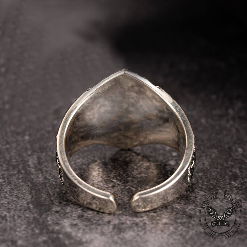 Soul Awakening Skull Sterling Silver Inlaid Brass Open Ring