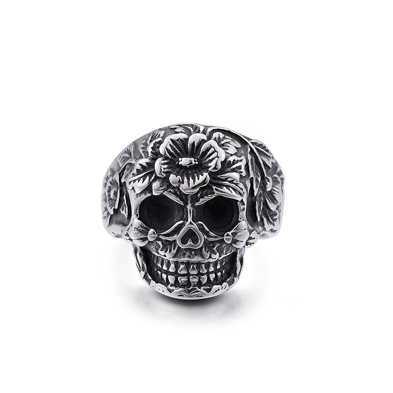 Skull Rings / Silver-color Stainless Steel Cool Ring / Rock Punk Jewelry