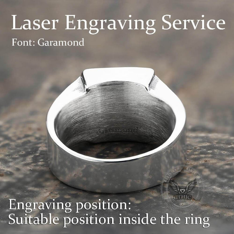 Square Turquoise Stainless Steel Ring