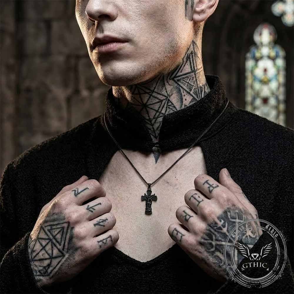 St. Michael Archangel Stainless Steel Cross Pendant