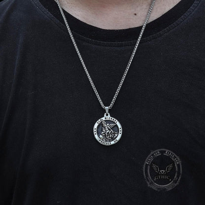 St. Michael Protect Us Stainless Steel Pendant