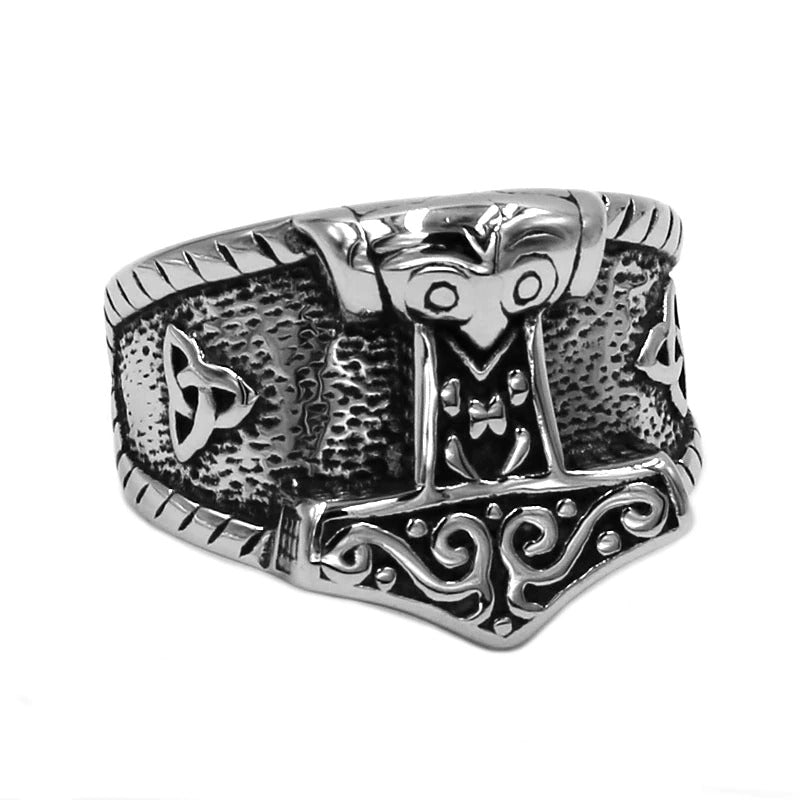 Stainless Steel Celtic Ring for and / Nordic Amulet Jewelry