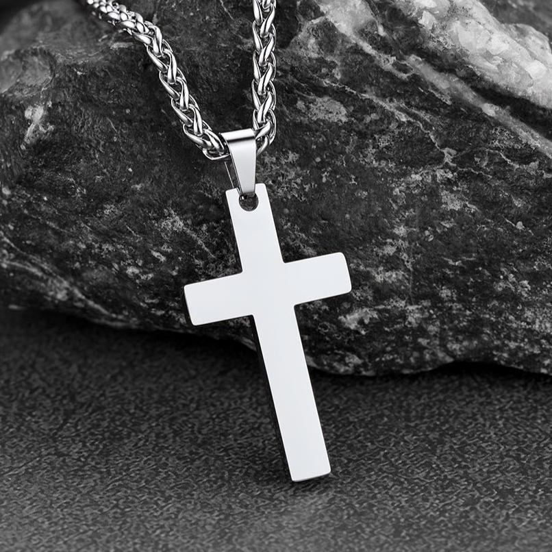 Stainless Steel Cross Pendant Necklace for