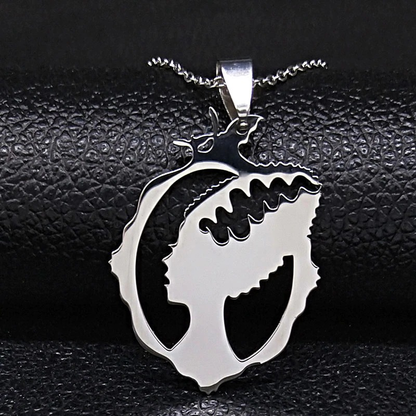 Stainless Steel Gothic Pendant / Pendant With Witchcraft Pentagram / Jewelry
