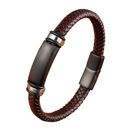 Stainless Steel Magnetic Clasp Bracelet for / Genuine Leather Bracelet for You