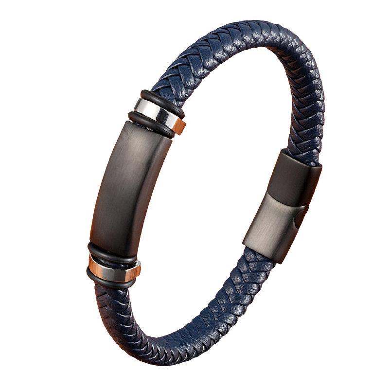 Stainless Steel Magnetic Clasp Bracelet for / Genuine Leather Bracelet for You