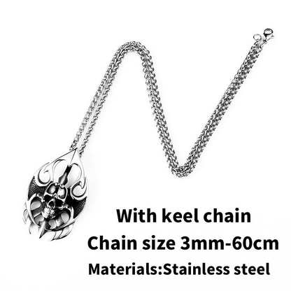 Stainless Steel Pendant of Skull / Rock Style Necklace / Gothic Jewelry