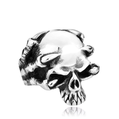 Stainless Steel Skull Ring / Claw of Skeleton Ring / Biker Jewelry in Rock Style