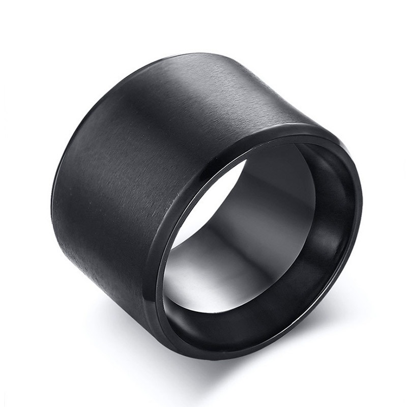 Stainless Steel Black Bulky Ring / Gothic and Jewelry