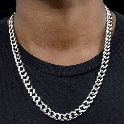 Sturdy Cuban Link Chain Necklace Lobster Clasp for