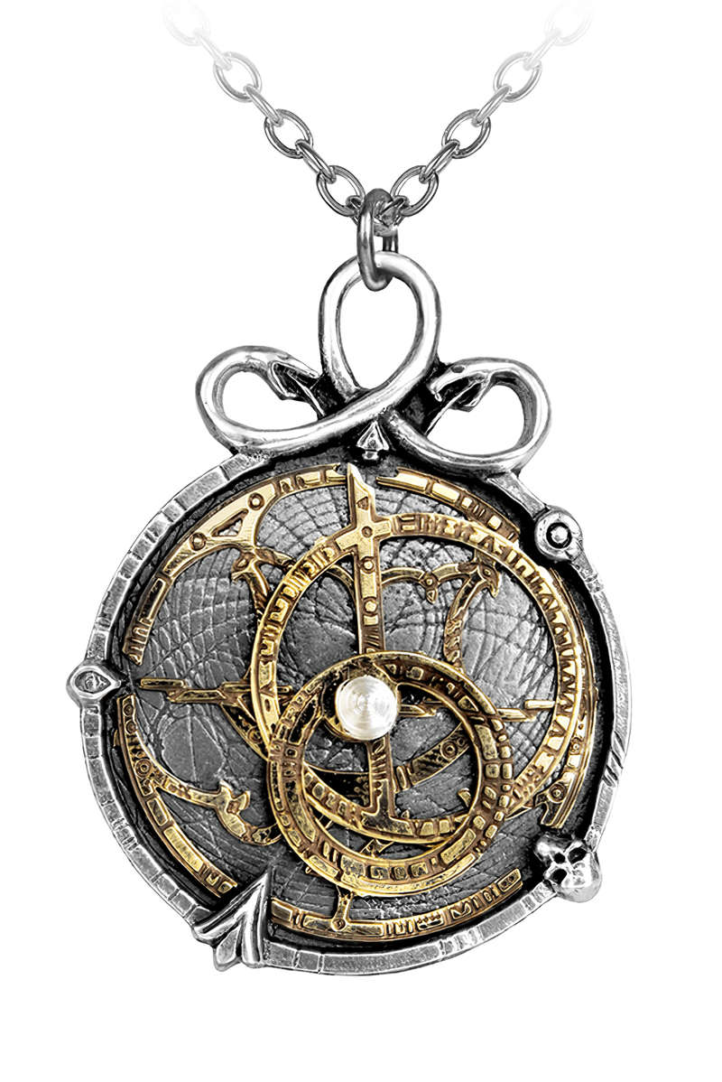 Steampunk Anguistralobe Pendant With Brass Astrolabe Dial