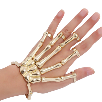 Steampunk Bracelet for and / Gothic Hand Skeleton Bracelets / Elasticity Adjustable Bracelet