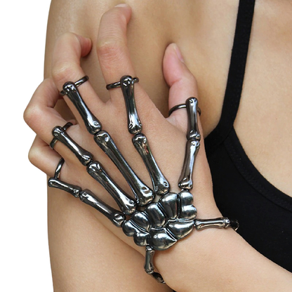 Steampunk Bracelet for and / Gothic Hand Skeleton Bracelets / Elasticity Adjustable Bracelet
