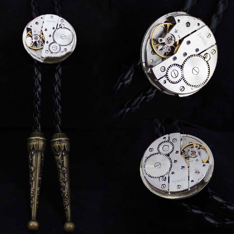 Steampunk Gear Design Brass Bolo Tie