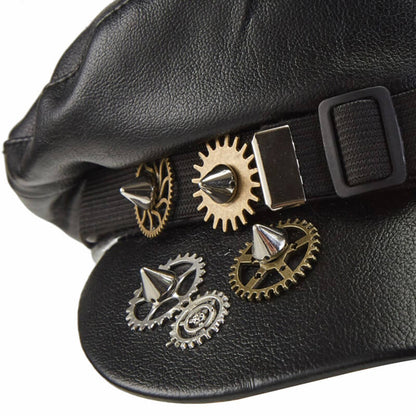 Steampunk Gears Evil Eye Newsboy Cap