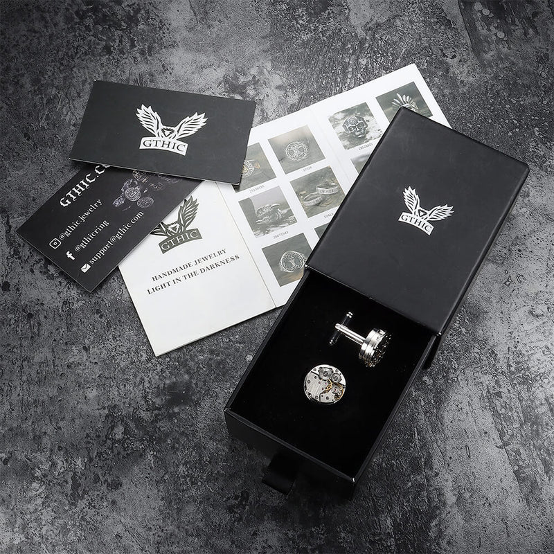 Steampunk Watch Stainless Steel Cufflinks
