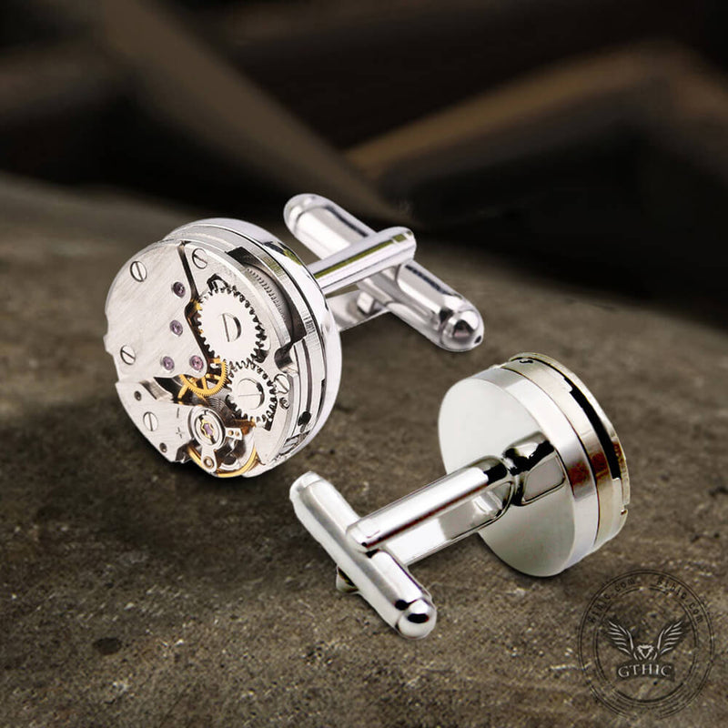 Steampunk Watch Stainless Steel Cufflinks