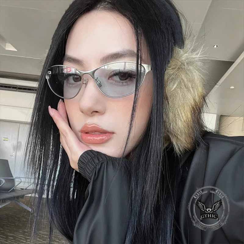 Street Y2k Metal Frame Cat-eye Retro Sunglasses