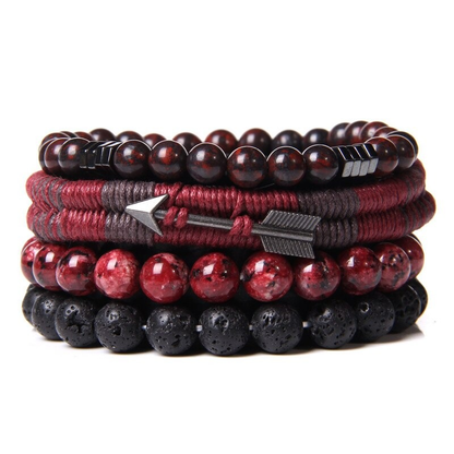 Style Set Multiple Charm Bracelet Natural Stone Beads / Braided Bracelet With Arrow
