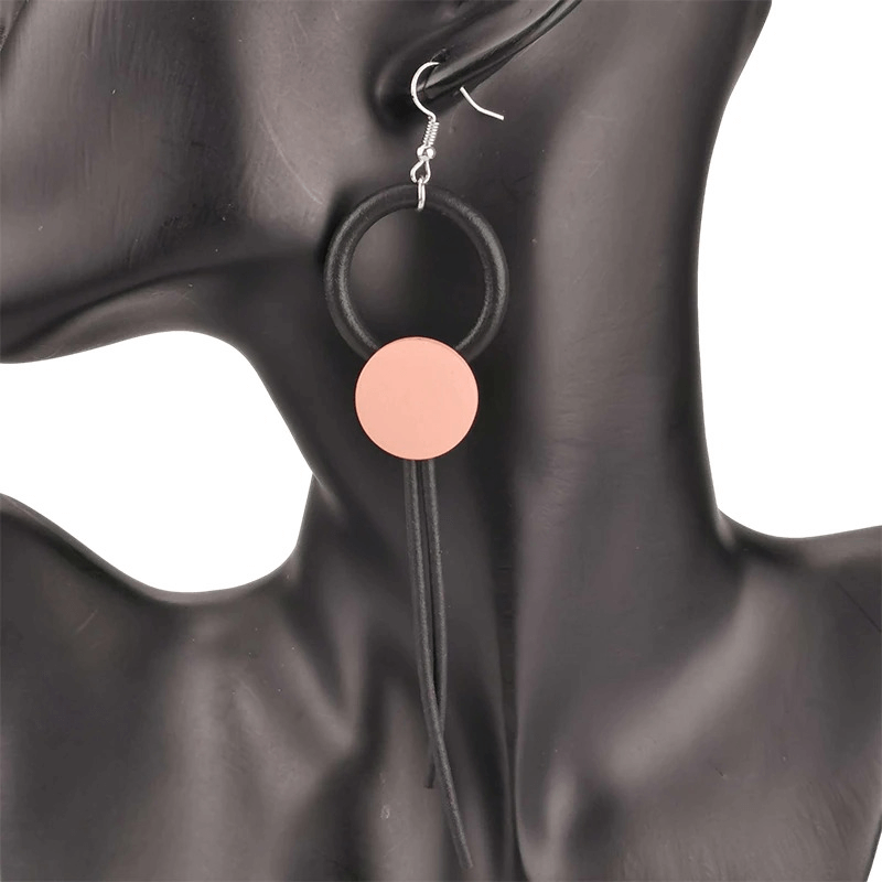 Stylish Design Wood Long Earrings for / Gothic Female Rubber Jewelry