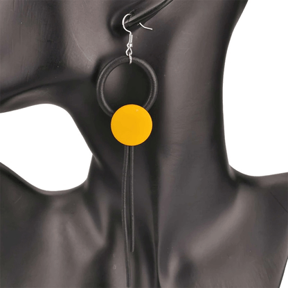 Stylish Design Wood Long Earrings for / Gothic Female Rubber Jewelry