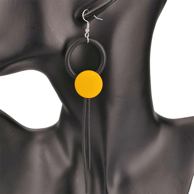 Stylish Design Wood Long Earrings for / Gothic Female Rubber Jewelry
