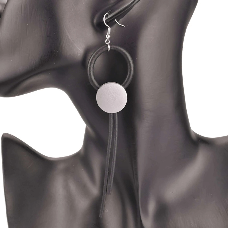Stylish Design Wood Long Earrings for / Gothic Female Rubber Jewelry
