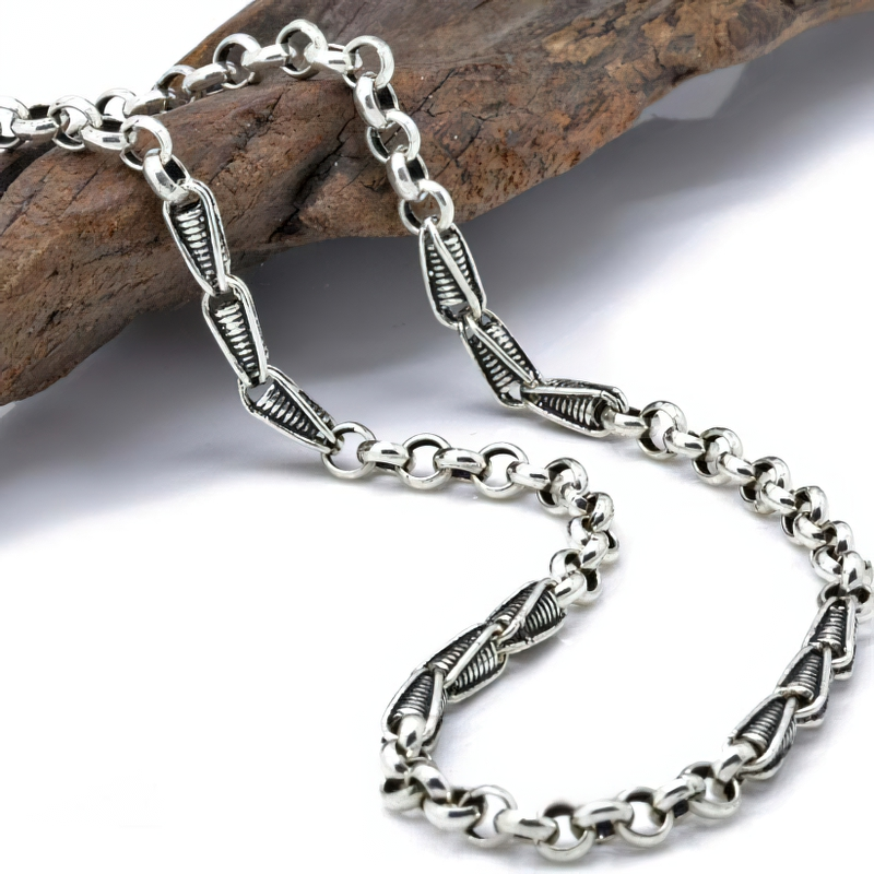 Stylish Link Chain Jewelry for and / Necklace of Sterling 925 Silver