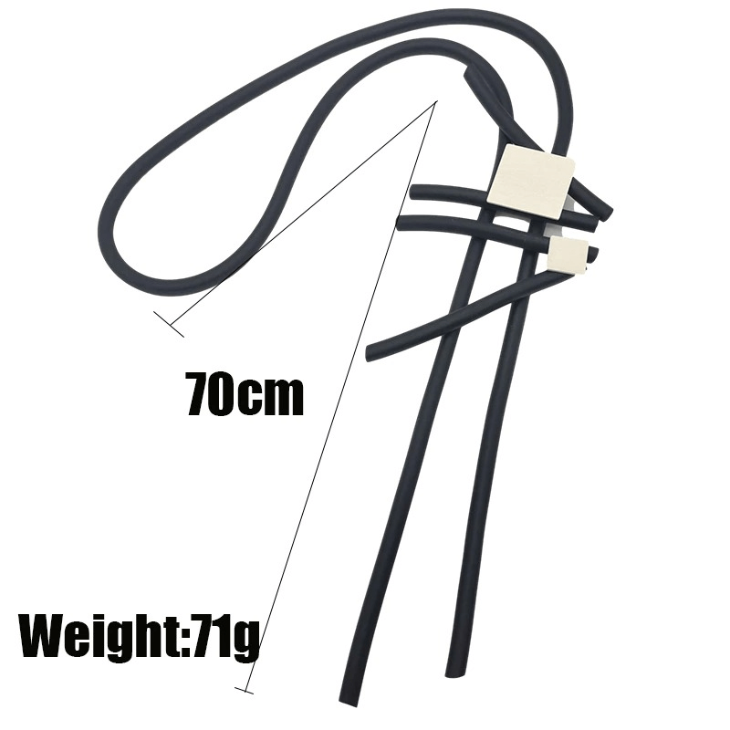 Stylish Long Statement Necklaces for / Square Wood Pendant Necklace / Rubber Accessories