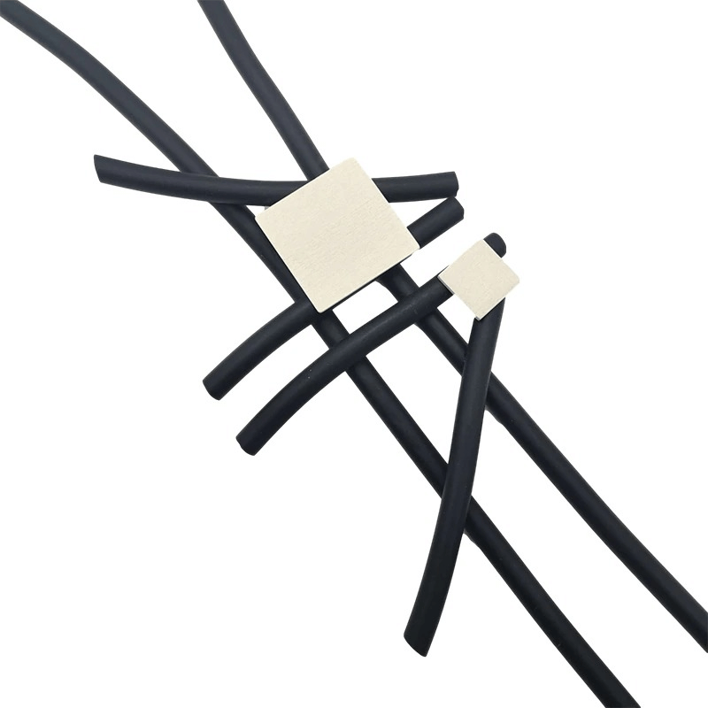Stylish Long Statement Necklaces for / Square Wood Pendant Necklace / Rubber Accessories
