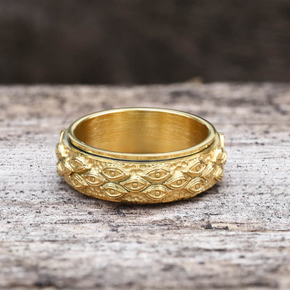 Stylish Eye of Providence Stainless Steel Spinner Ring