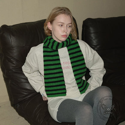 Stylish Multicolor Versatile Striped Soft Wool Scarf