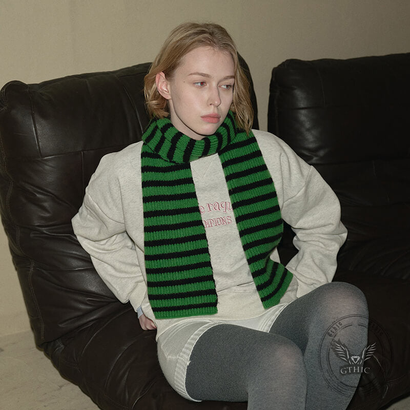 Stylish Multicolor Versatile Striped Soft Wool Scarf