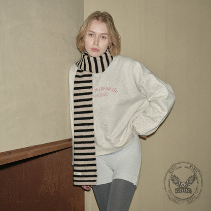 Stylish Multicolor Versatile Striped Soft Wool Scarf