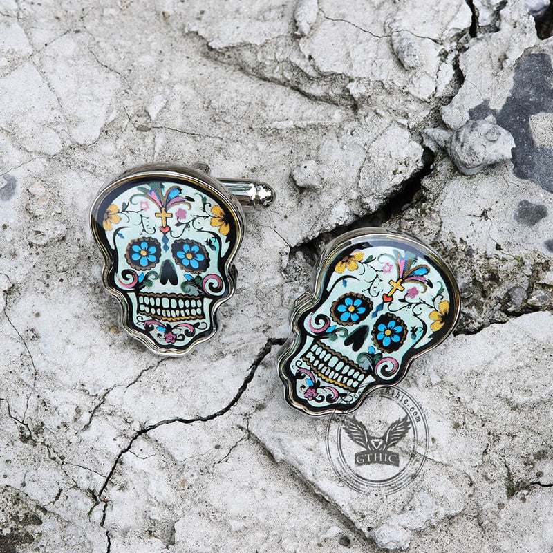 Sugar Skull Brass Cufflinks