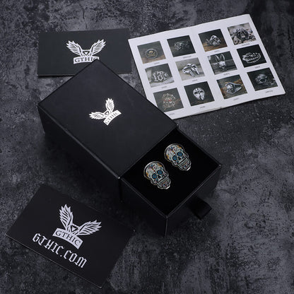 Sugar Skull Brass Cufflinks