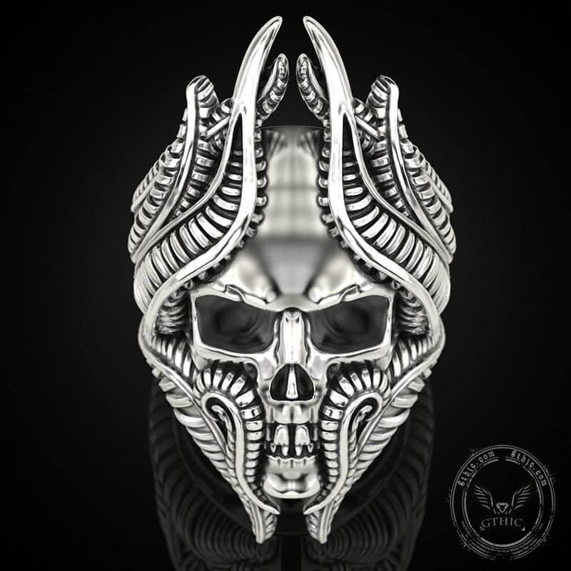Tentacles Sterling Silver Skull Ring