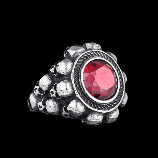 The Red Gem Treasure of Cortes Skull Ring