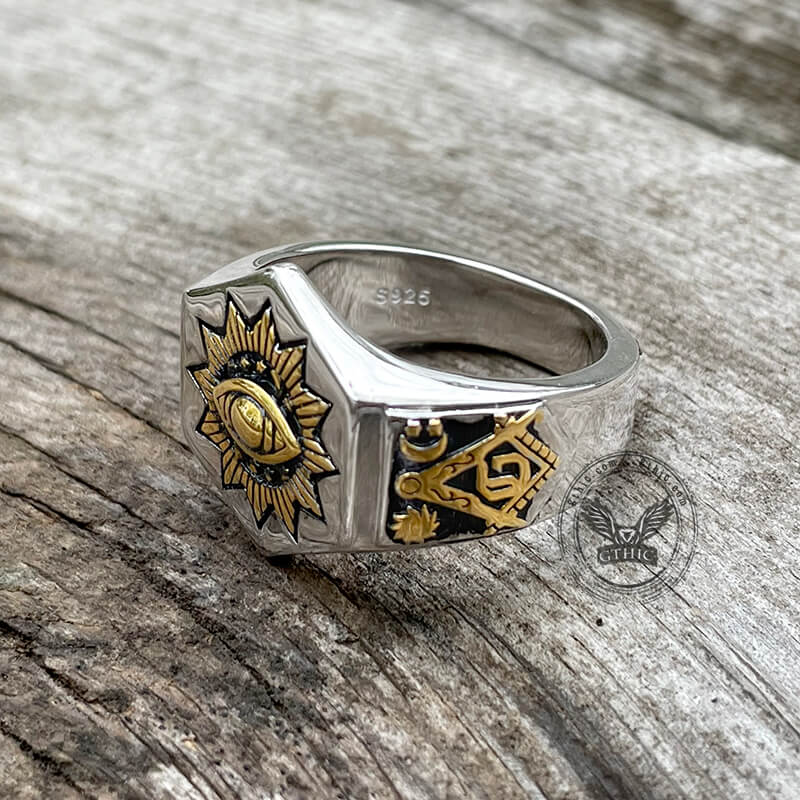 The All-seeing Eye of God Sterling Silver Masonic Ring
