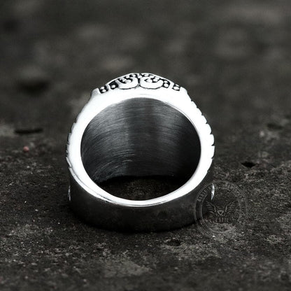 Thor's Hammer Rune Stainless Steel Viking Ring
