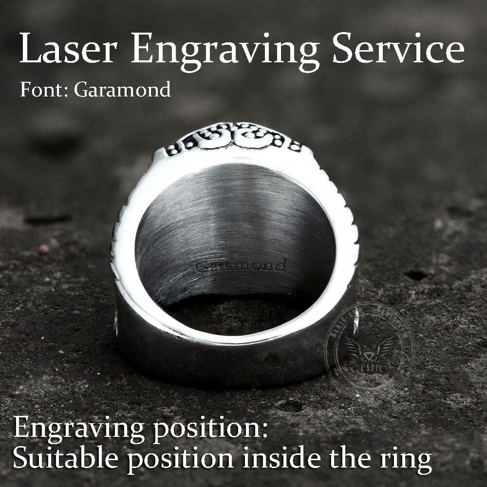 Thor's Hammer Rune Stainless Steel Viking Ring