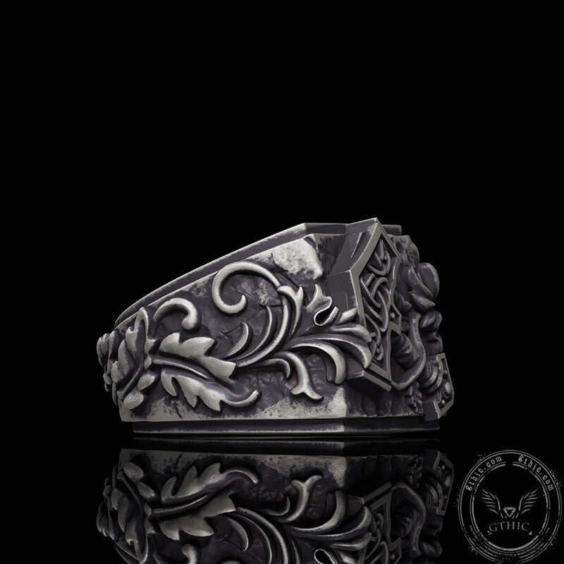 Thor’s Hammer Triquetra Sterling Silver Viking Ring