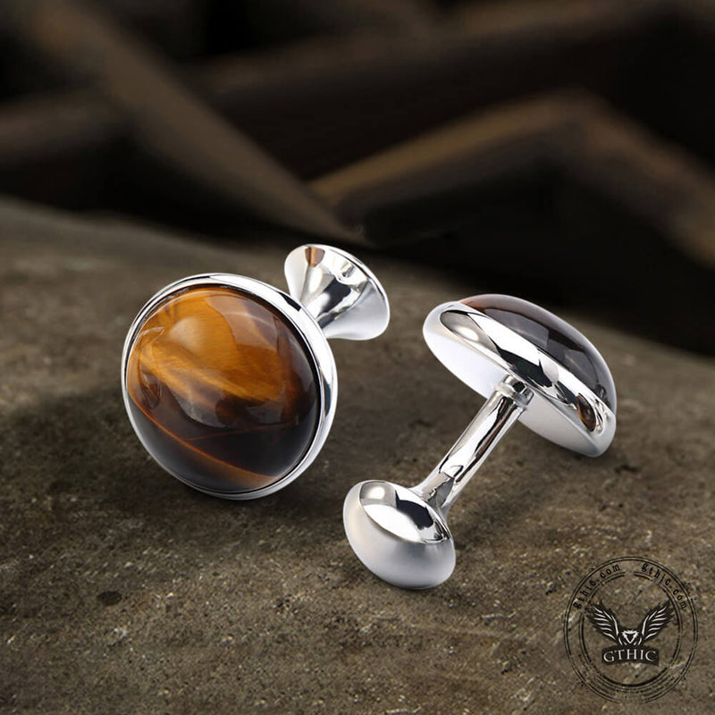 Tiger’s Eye Brass Gemstone Cufflinks