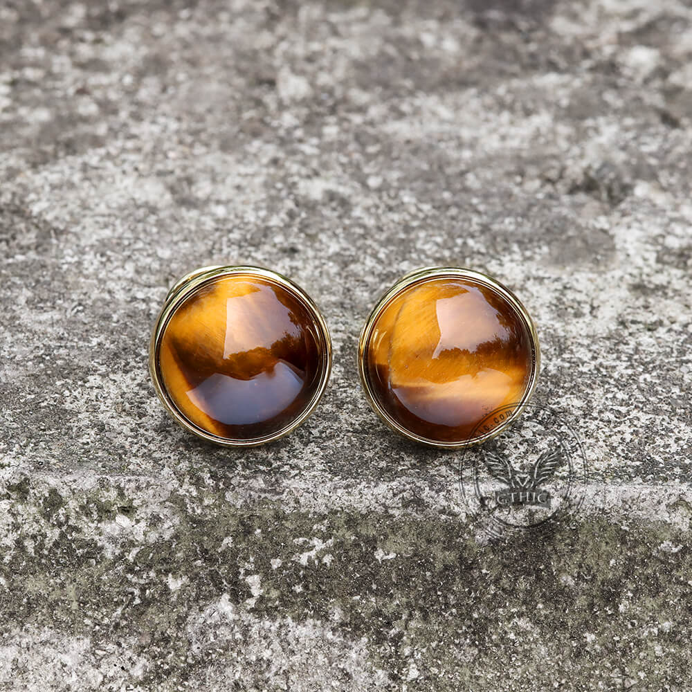 Tiger’s Eye Brass Gemstone Cufflinks