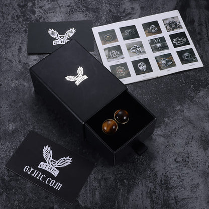 Tiger’s Eye Brass Gemstone Cufflinks