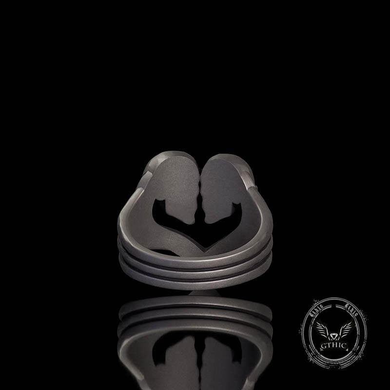 Till Death Do Us Part Skull Heart Sterling Silver Ring