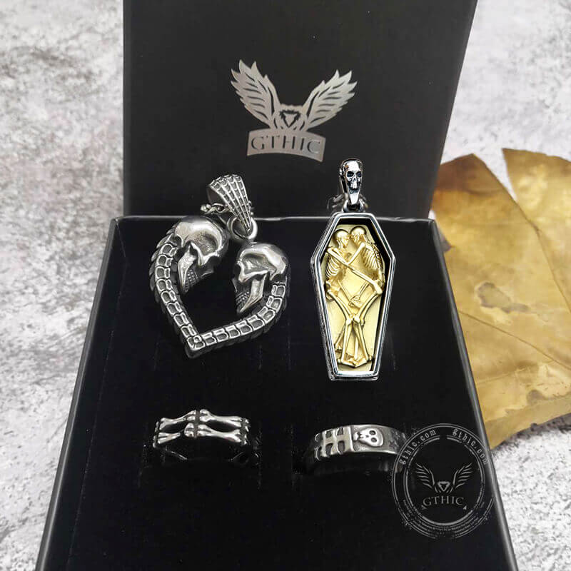 Till Death Do Us Part Skull Jewelry Set