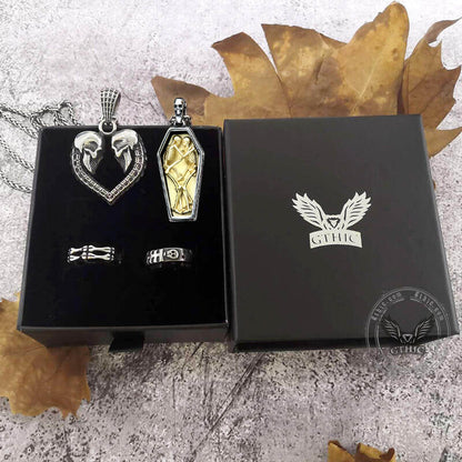 Till Death Do Us Part Skull Jewelry Set