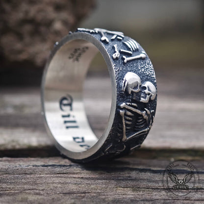 Till Death Do Us Part Sterling Silver Couple Ring