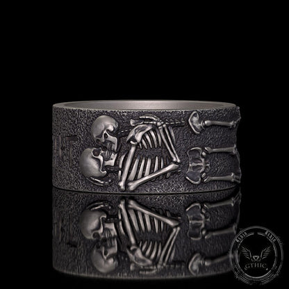 Till Death Do Us Part Sterling Silver Skeleton Ring